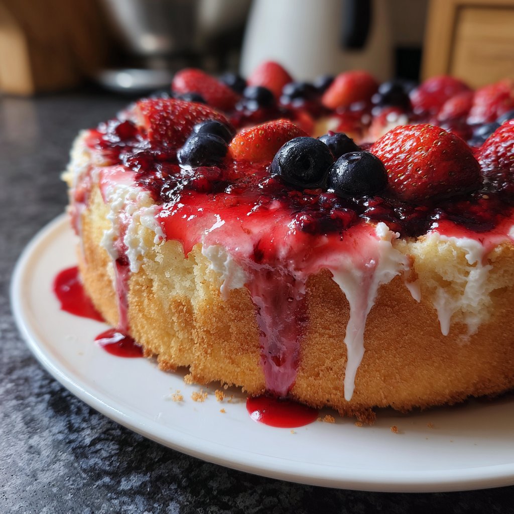 Kuchen zum Valentinstag mit Beeren