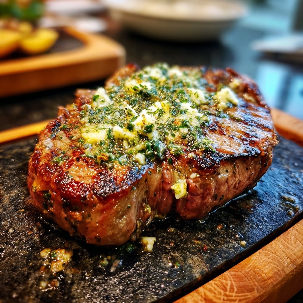 Gegrilltes Rumpsteak Mit Knoblauchbutter
