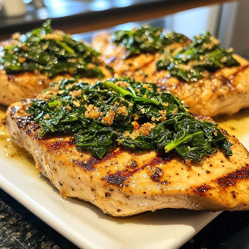 Hähnchenbrust mit Spinat