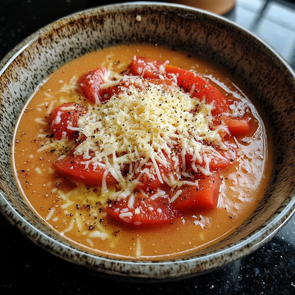 Tomatensuppe mit Parmesan