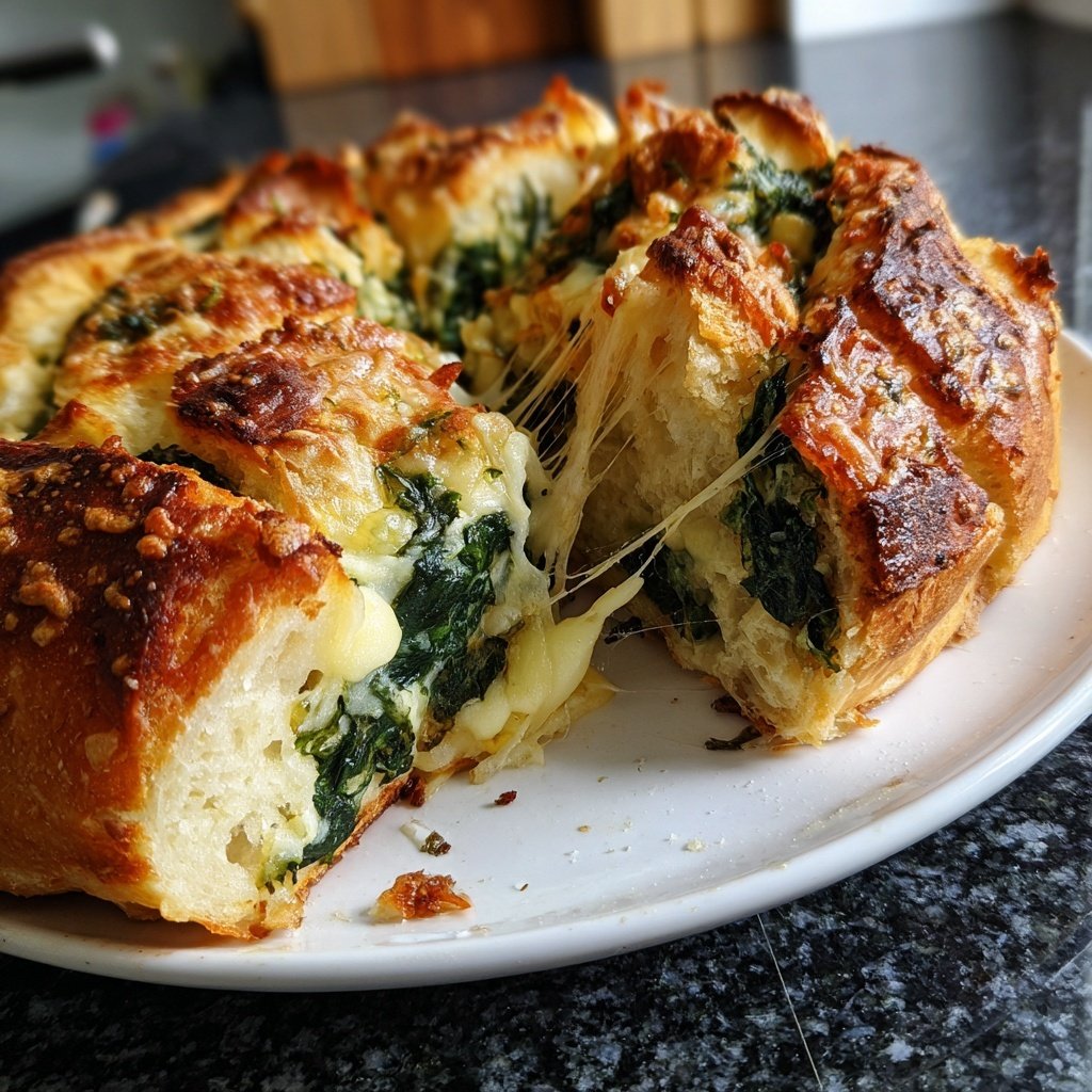 Zupfbrot Mit Spinat Und Käse